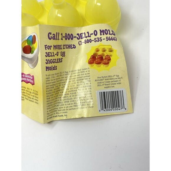 NOS JELLO Jigglers Plastic Patterned Egg Mold Yellow Recipes Spring Easter - Picture 7 of 7